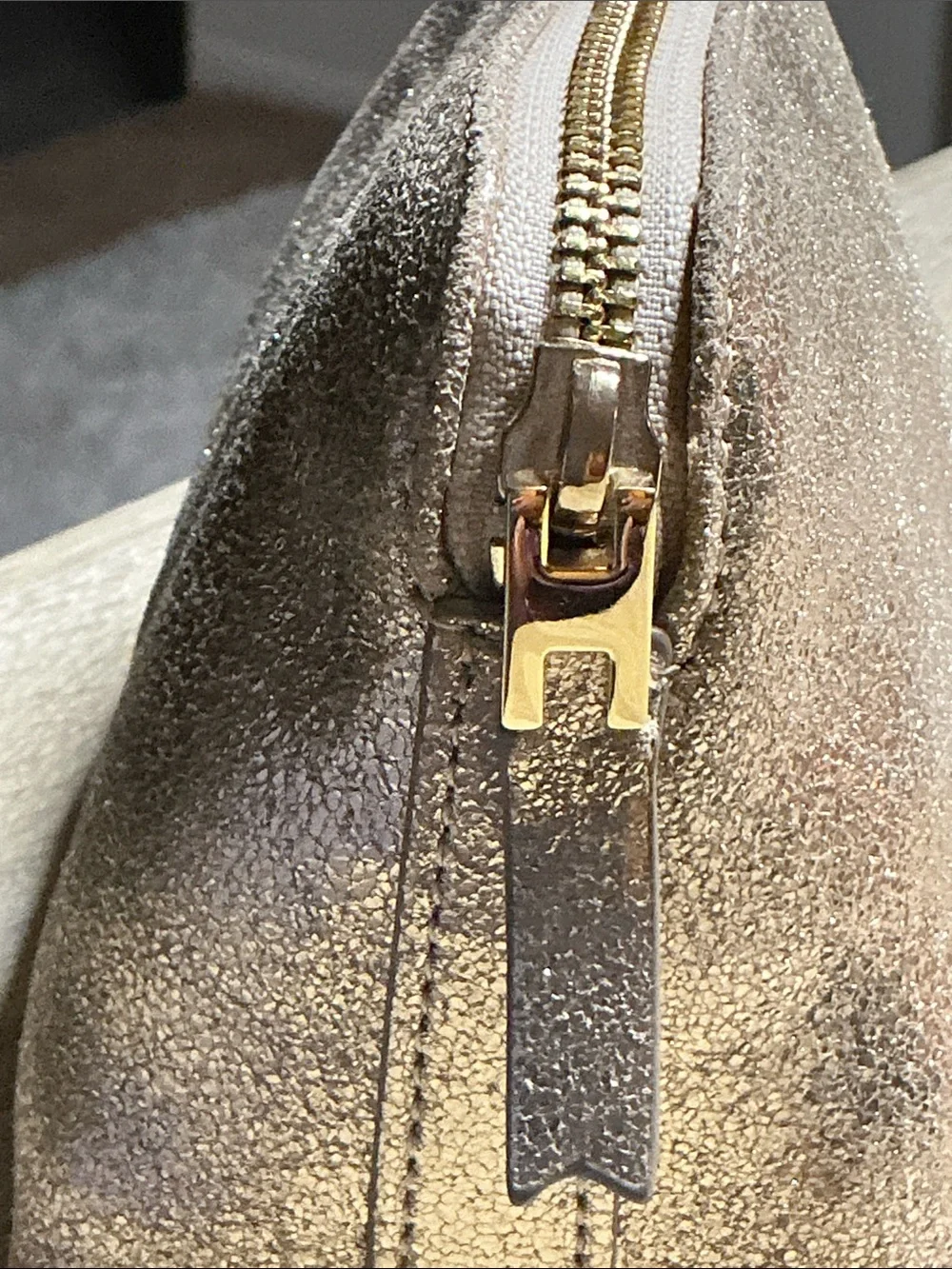 Metallic Gold Cosmetic Pouch Wristlet - India Hicks London.